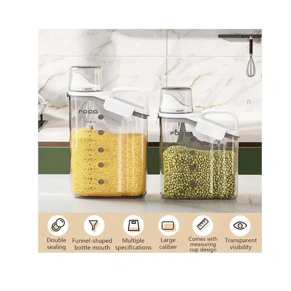 Contenedor Hermetico, Recipiente Para Cereales Ml Ms