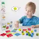 Juego Mesa Emojis Cubos Bloques Cambia Cara Montessori