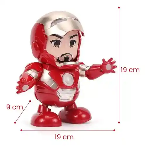 Juguete Coleccionable Niños Iron Man Camina Sola Baila Luz