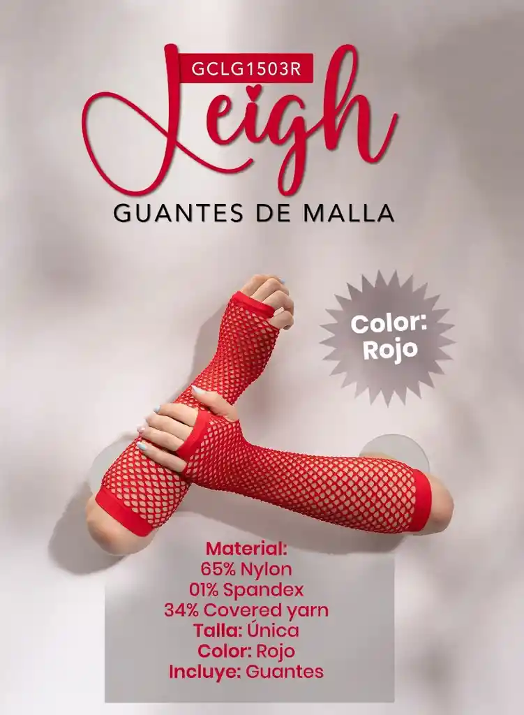 Guantes Rojos, Guante Sensual. Guante En Malla #3