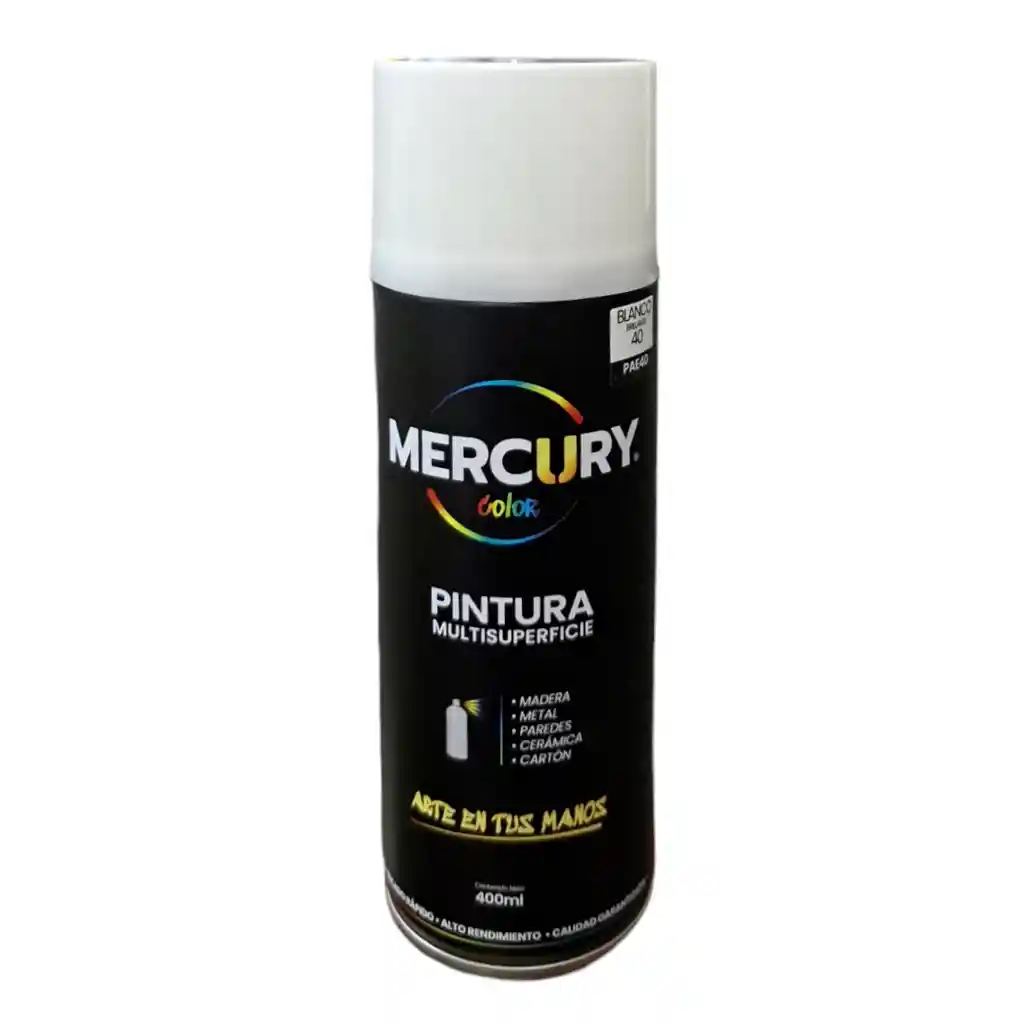 Pintura En Aerosol Blanco Mate 400ml Mercury