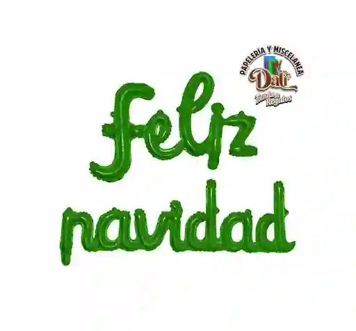 Letrero Feliz Navidad Verde Cursivo Inflable