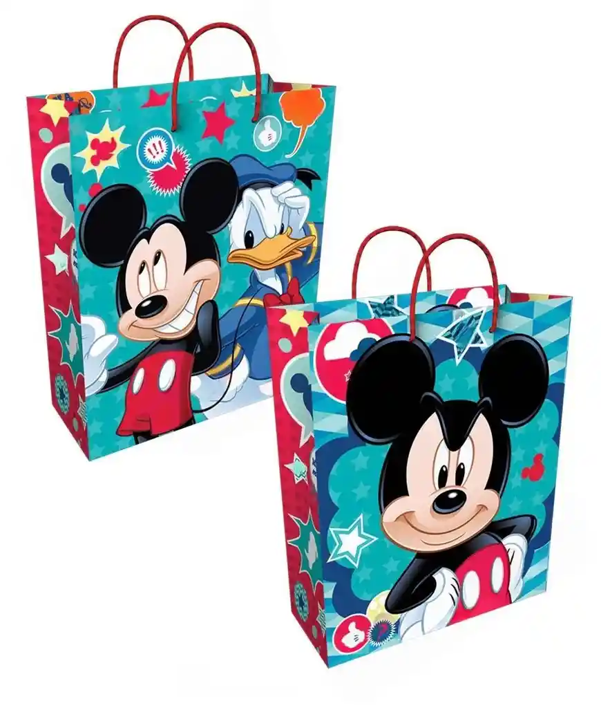 Bolsa De Regalo Disney Grande Oficial 26x32 Cm Plastificada Premium