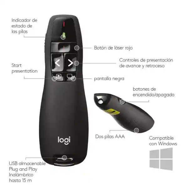 Logitech R400 Luz Roja