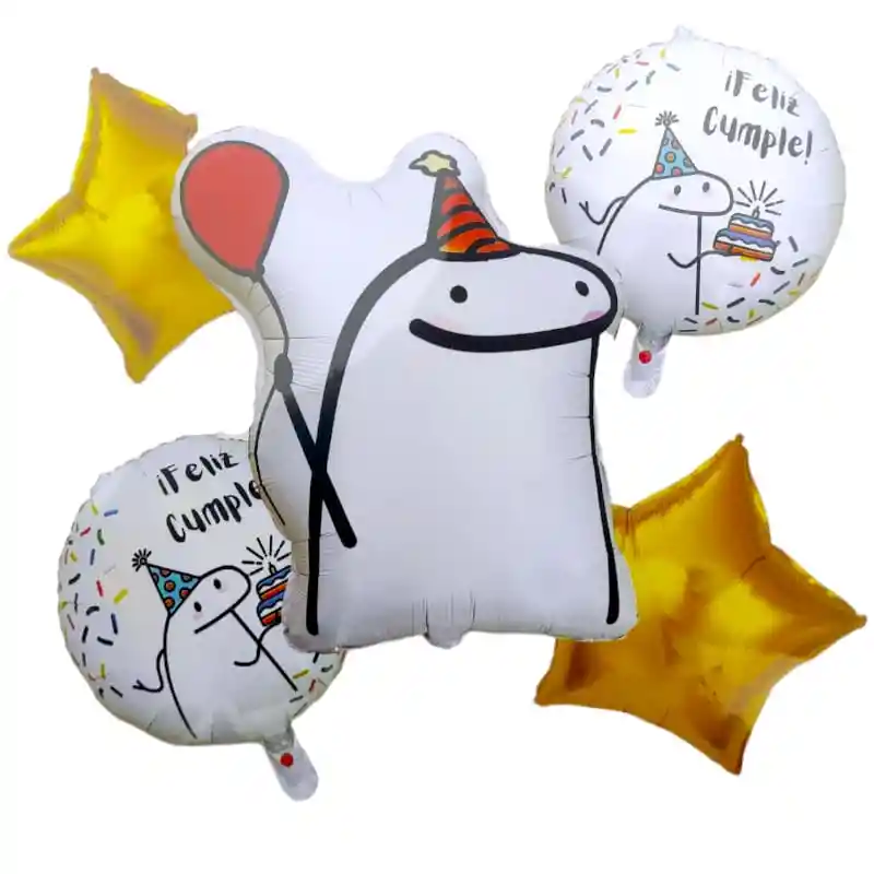 Globos Metalizados Fork Meme Emoji Decoración Fiestax5 Und