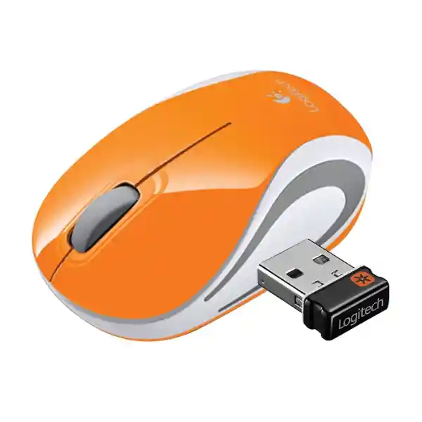 Logitech Mouse M187 Inalámbrico Naranja