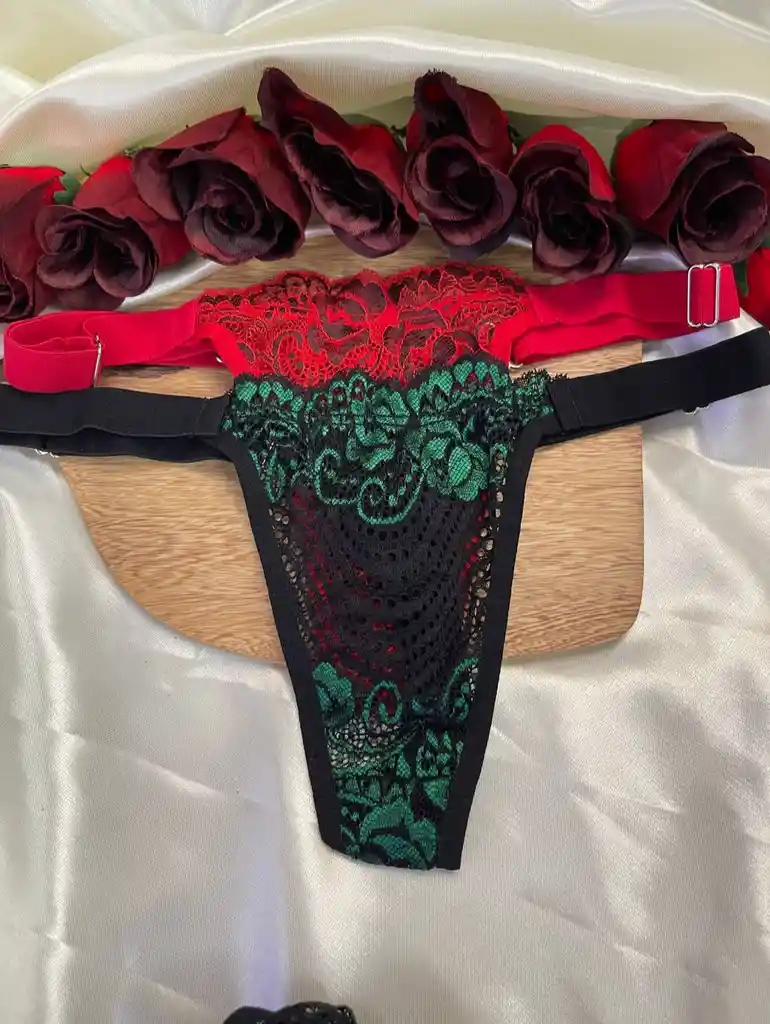 Panty Encaje Doble Color