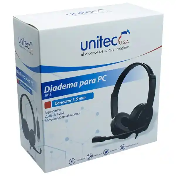 Diadema Para Pc Unitec 3022 Conector 3.5mm