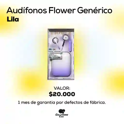 Audífonos Flower Lila