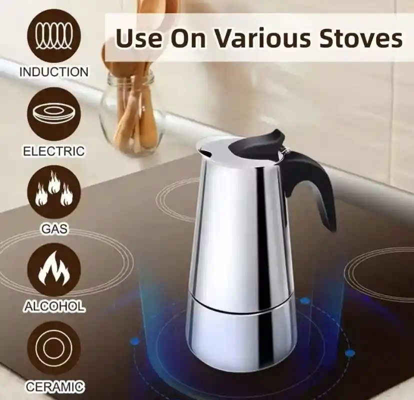 Cafetera Espresso Acero Inoxidable 300ml