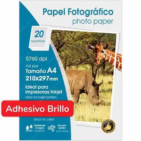 Papel Fotografico Adhesivo A4 X 20 Unidades