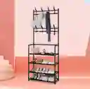 Zapatera Perchero Multi Organizador 4 Niveles Montable Rack Color Negro