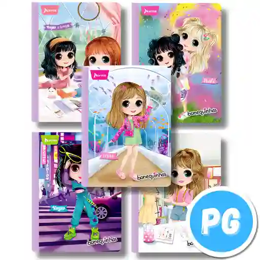 Cuaderno Bonequinhas Norma Cosido 100 Hojas Cuadriculado