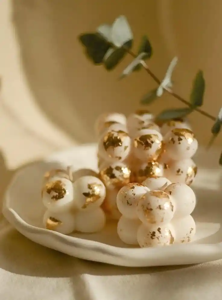Vela Decorativa Mini Bubbles Golden
