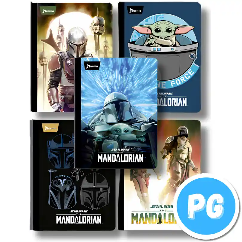 Cuaderno Cosido Norma De Mandalorian Star Wars Cuadros 100 Hojas - Se Envia Un Motivo Aleatorio