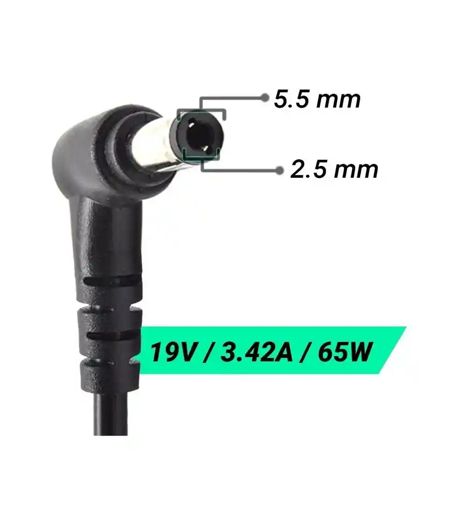 Cargador Para Portatil Punta Toshiba 19v 3.42a Homologado (compatible Con Otras Marcas)