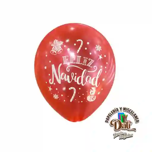 Globo Latex R12 Feliz Navidad Rojo