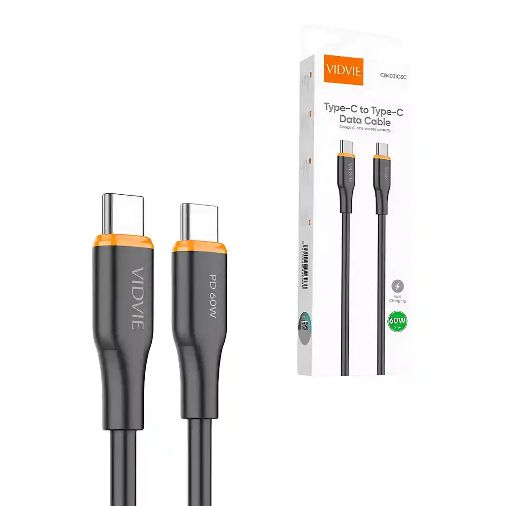 Cable Vidvie Usb Tipo-c / Tipo-c Carga Y Transferencia De Datos Rápida Cb4031c