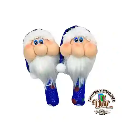 Maracas Peluche Papa Noel Azul