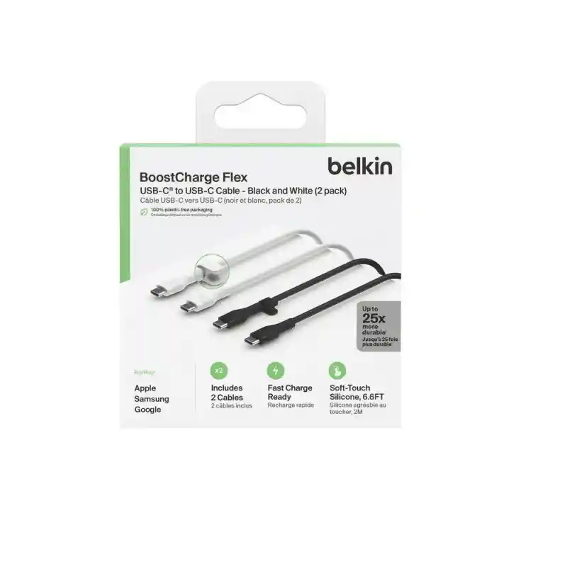 Combo X2 Cables Tipo C 2 Metros Belkin