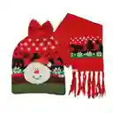 Kit Gorro Navideño Térmico Con Luz + Bufanda Navidad