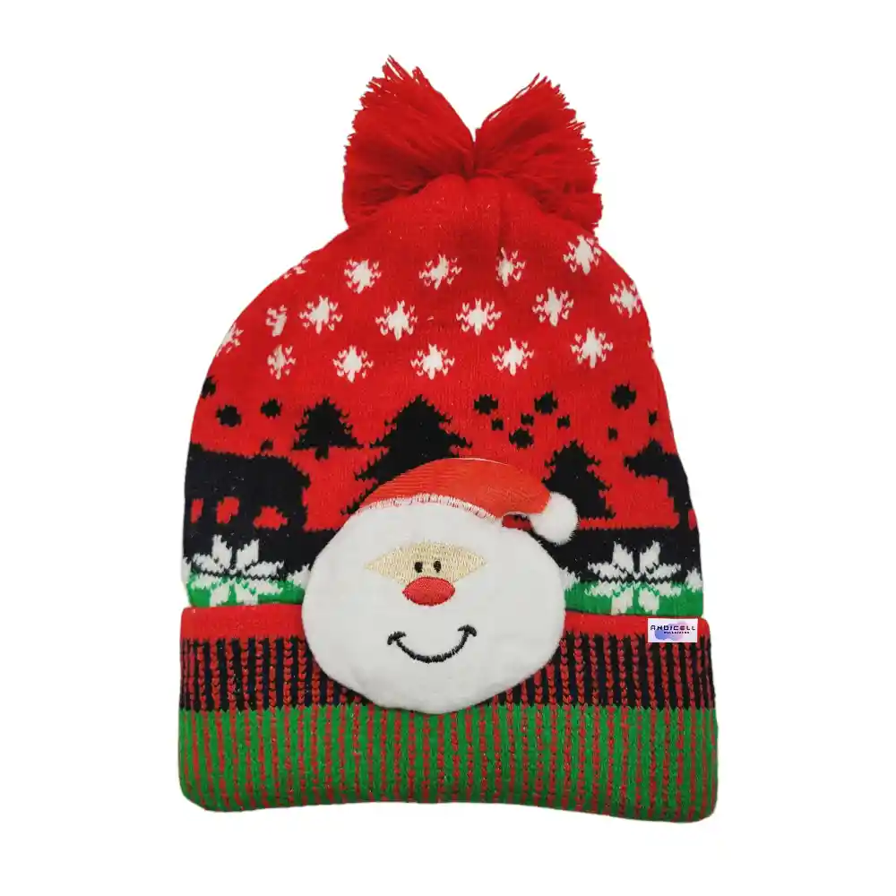 Kit Gorro Navideño Térmico Con Luz + Bufanda Navidad