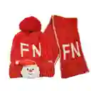 Kit Gorro Navideño Térmico Con Luz + Bufanda Navidad