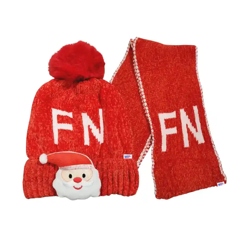 Kit Gorro Navideño Térmico Con Luz + Bufanda Navidad