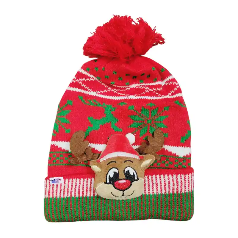 Kit Gorro Navideño Térmico Con Luz + Bufanda Navidad