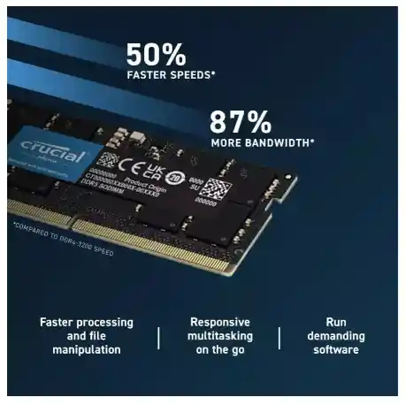 Memoria Ram Crucial Portátil Ddr5 16gb 4800 Mhz