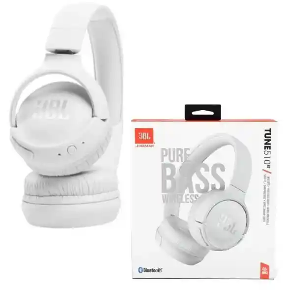 Diadema Jbl Wireless Tune 510bt Blanco: Sonido Puro Y Conectividad Inalámbrica