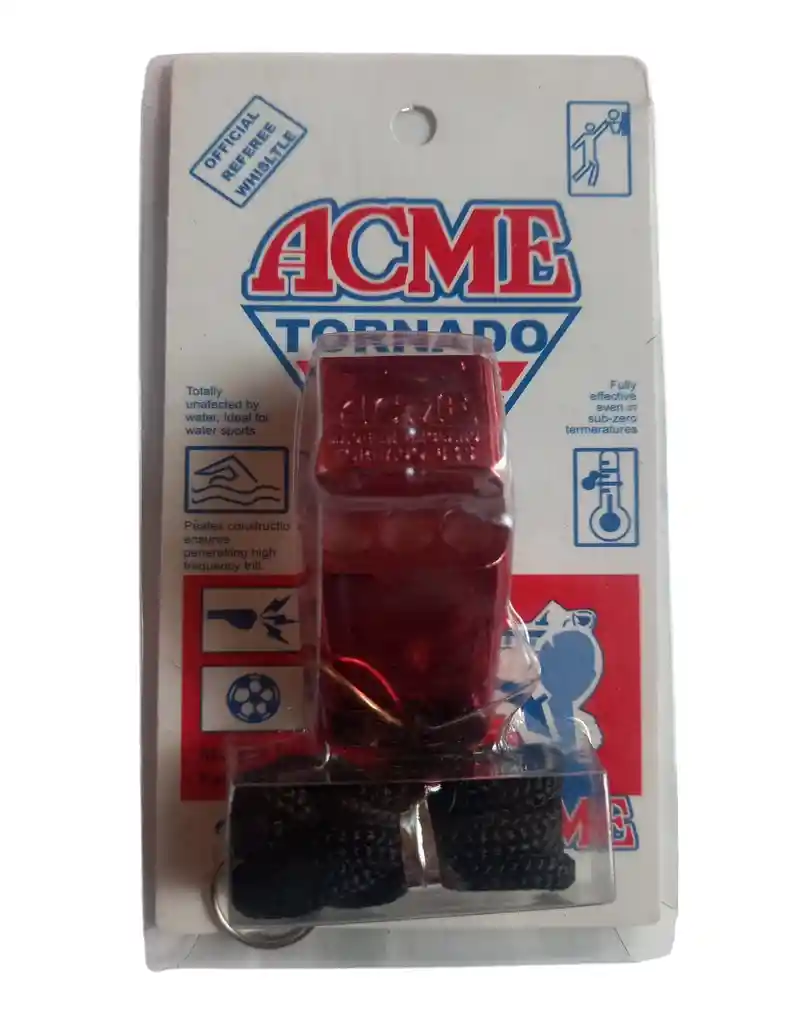 Silbato Pito Acme Tornado Colors Profesional Obsequio Cordón - Rojo