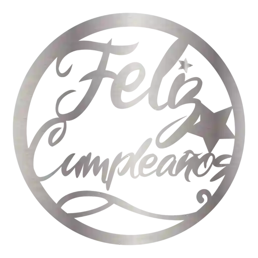 Letrero Feliz Cumpleaños Plata Carton