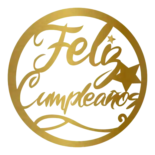 Letrero Feliz Cumpleaños Dorado En Carton