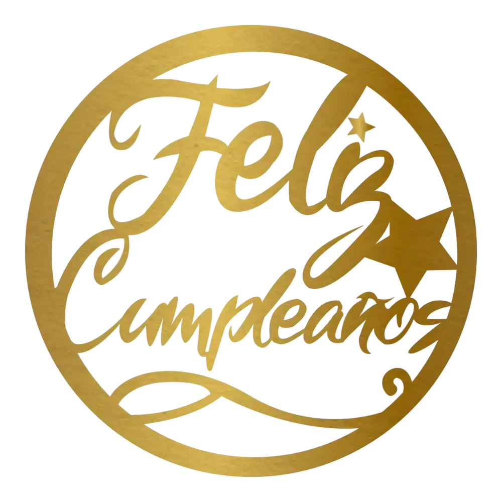 Letrero Feliz Cumpleaños Dorado