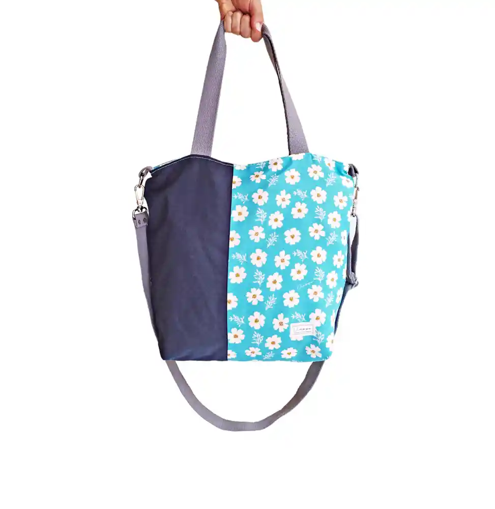 Bolso Flores Blancas 40 X 40