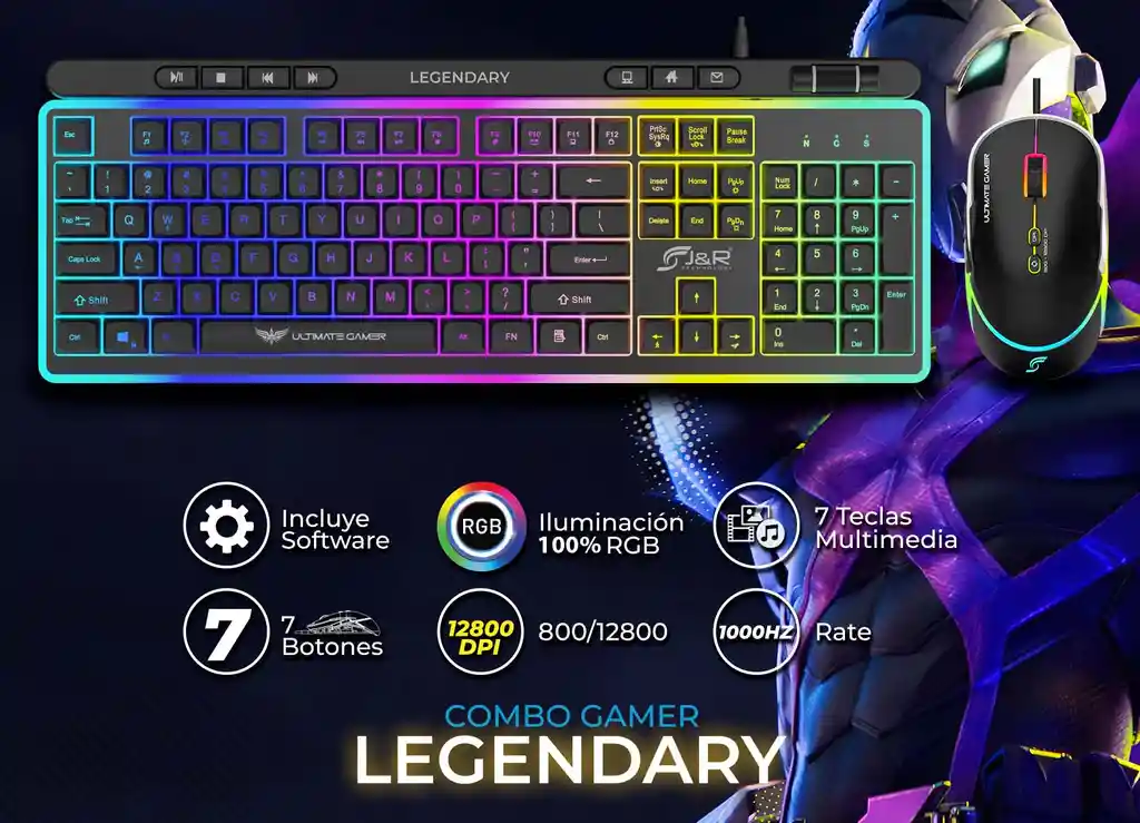 Combo Mouse Teclado Gamer Legendary Jyr
