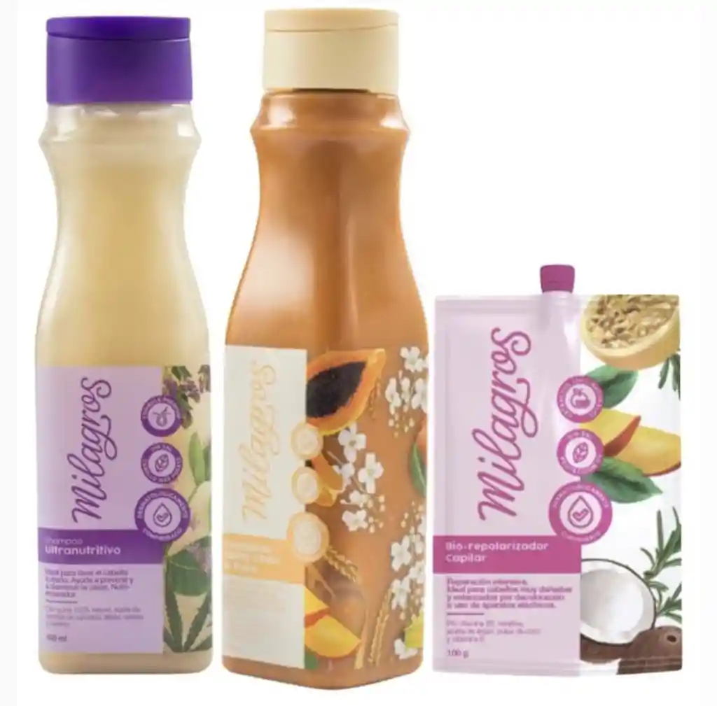 Shampoo Ultranutritivo Y Tratamiento De Frutas Con Doypack Biorepolarizador Milagros