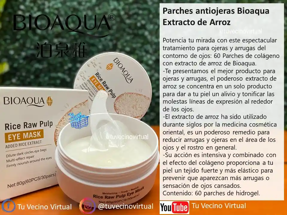 Parches Antiojeras Con Extracto De Arroz Bioaqua