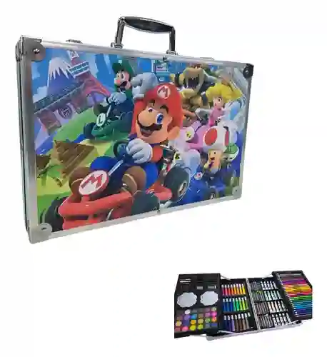 Set De Arte Para Niños Estuche Lujo Mario Bros