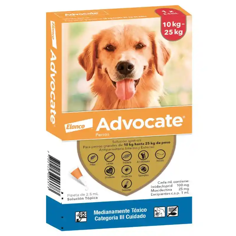 Advocate Perros 10 A 25 Kg Caja X 1 Pipeta