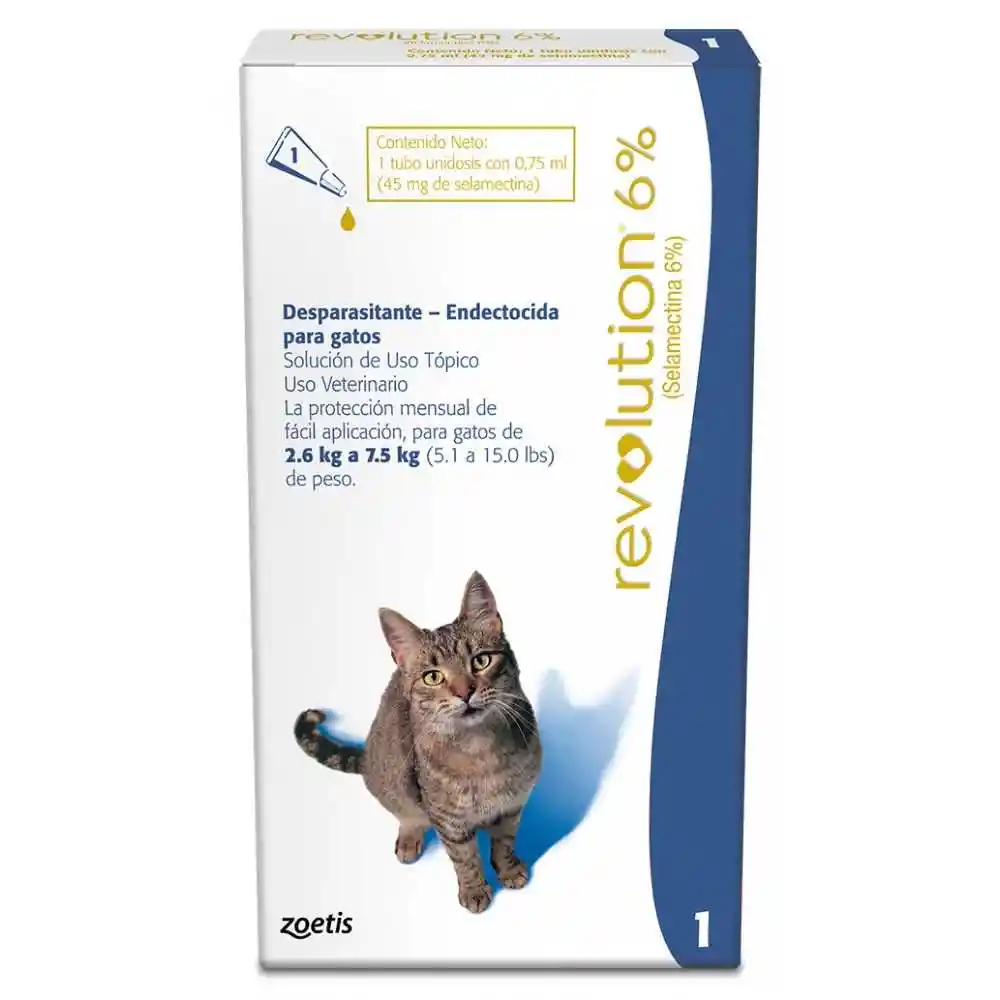 Revolution Gato 2,6 A 7,5 Kg Caja X 1 Pipeta