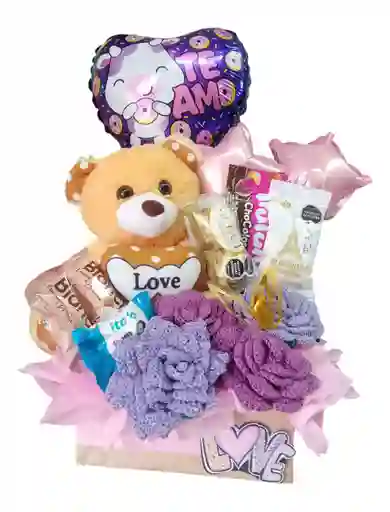 Detalles Sorpresa Para Mujer Oso Peluche Y Rosa Eterna Ancheta