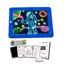 Tablero De Dibujo Magic Pad Luz Led + Marcadores + Plantilla