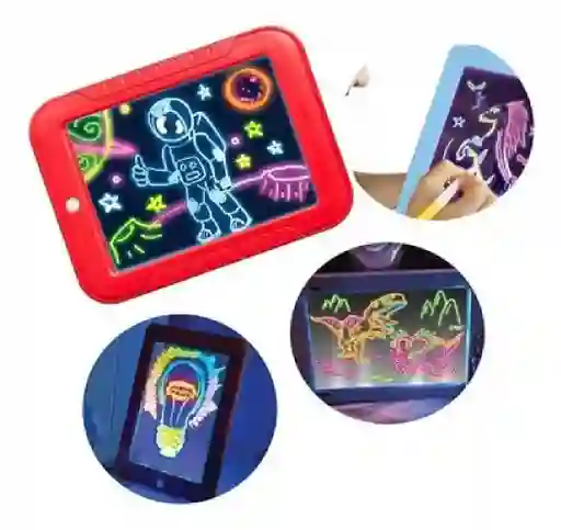 Tablero Mágico 3d Luz Led Luminoso De Dibujo Juguete Niños