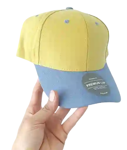 Gorra Algodón 100% Azul Claro Con Amarillo