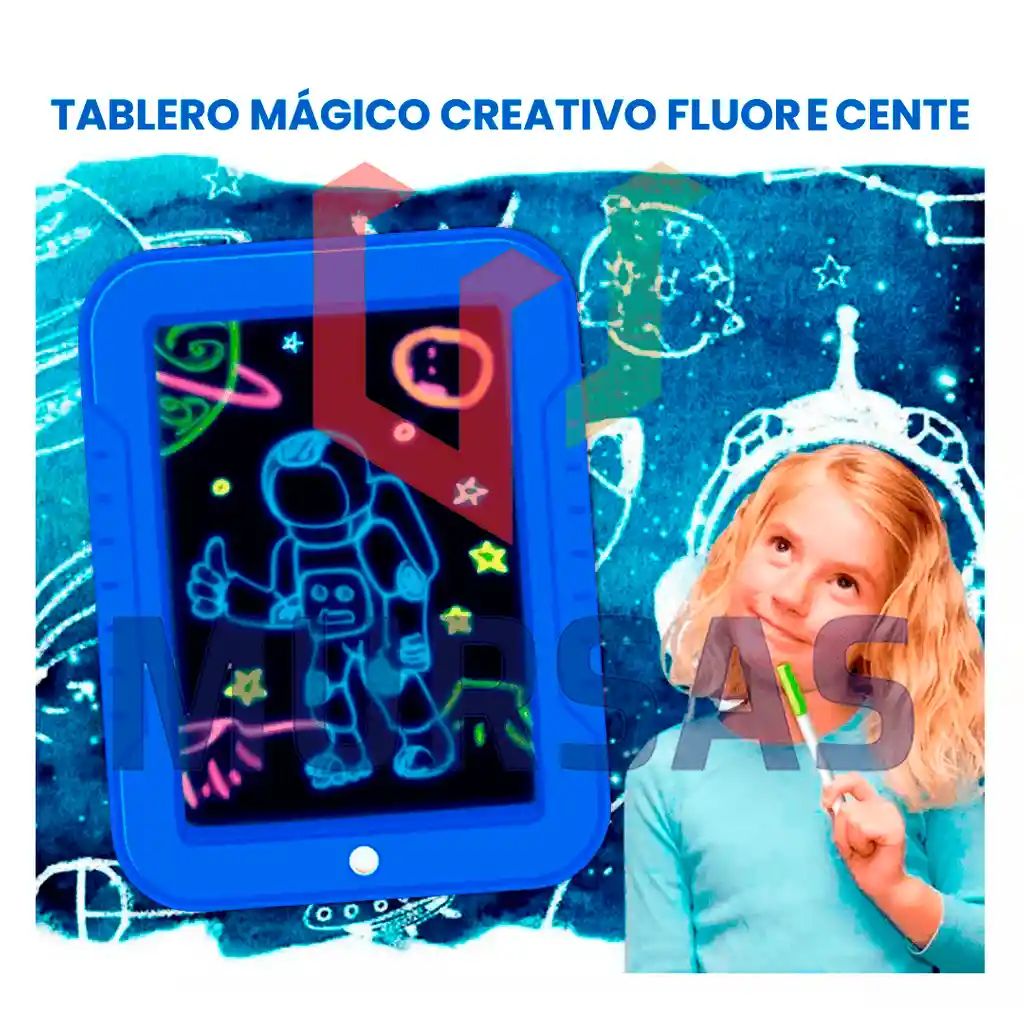 Tablero De Dibujo Magic Pad Luz Led + Marcadores + Plantilla