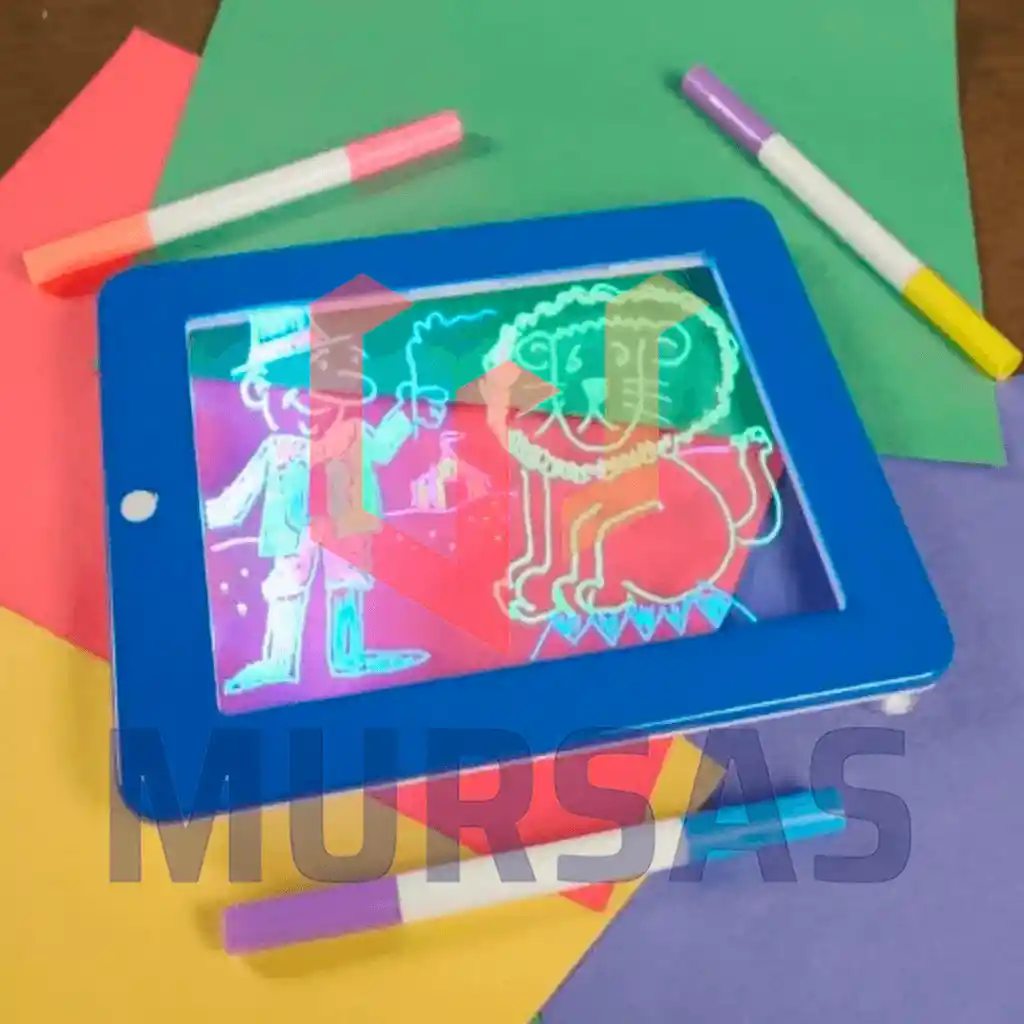 Tablero De Dibujo Magic Pad Luz Led + Marcadores + Plantilla