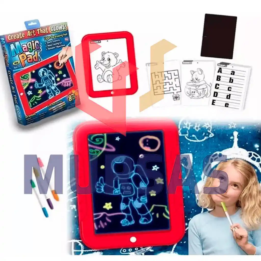 Tablero Mágico 3d Luz Led Luminoso De Dibujo Juguete Niños