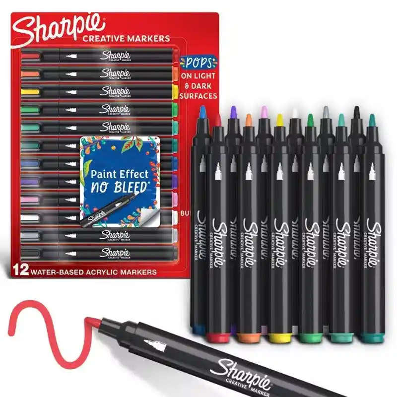 Marcador Sharpie Acrilico P/b *12